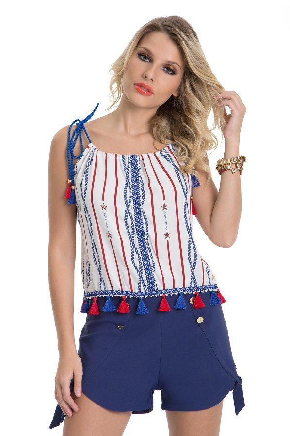  BLUSA CON COLGANTES