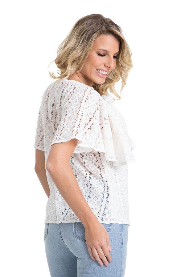 BLUSA ENCAJE CON LAZO