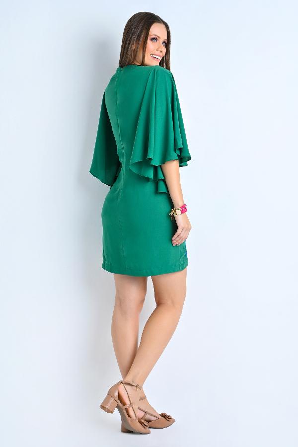 VESTIDO BORDADO CON MANGA ANCHA