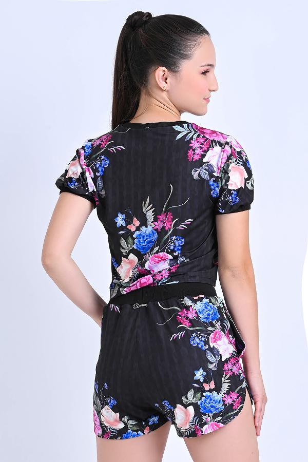 T-SHIRT ESTAMPADA CON RIBANAS