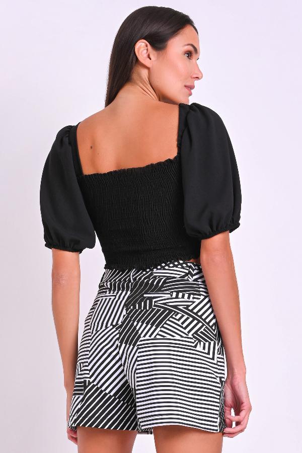 BLUSA CROPPED MANGA BUFANTE