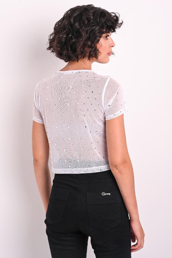 T-SHIRT CROPPED CON HOT FIX