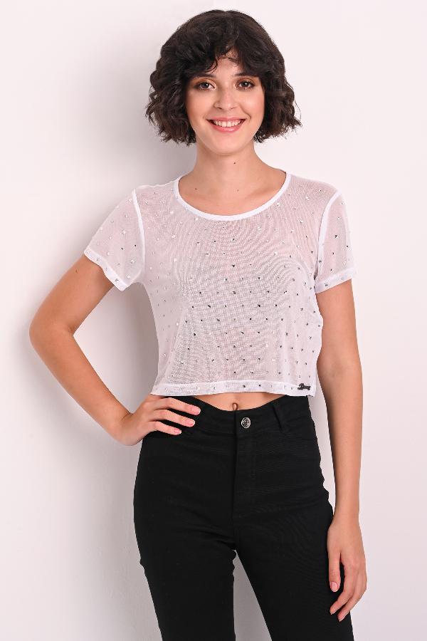 T-SHIRT CROPPED CON HOT FIX