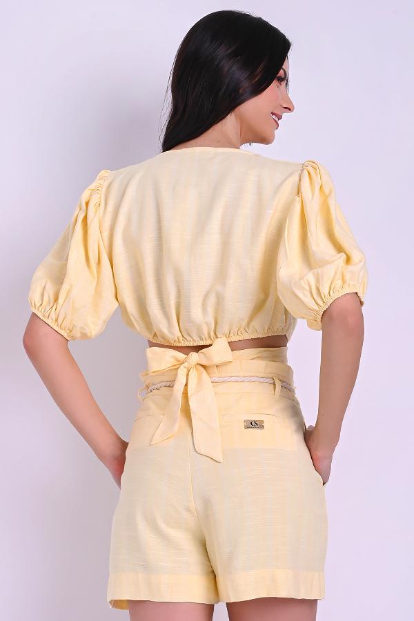 BLUSA CROPPED CON CINTA LAZO