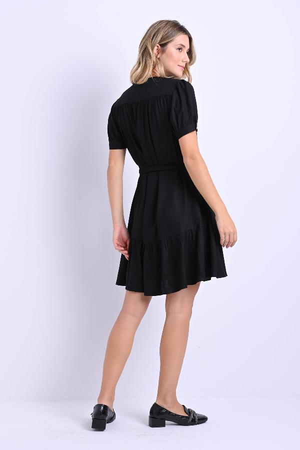 VESTIDO FRANZIDO LÍNEA A