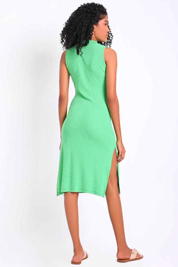 VESTIDO MIDI GOLA ALTA