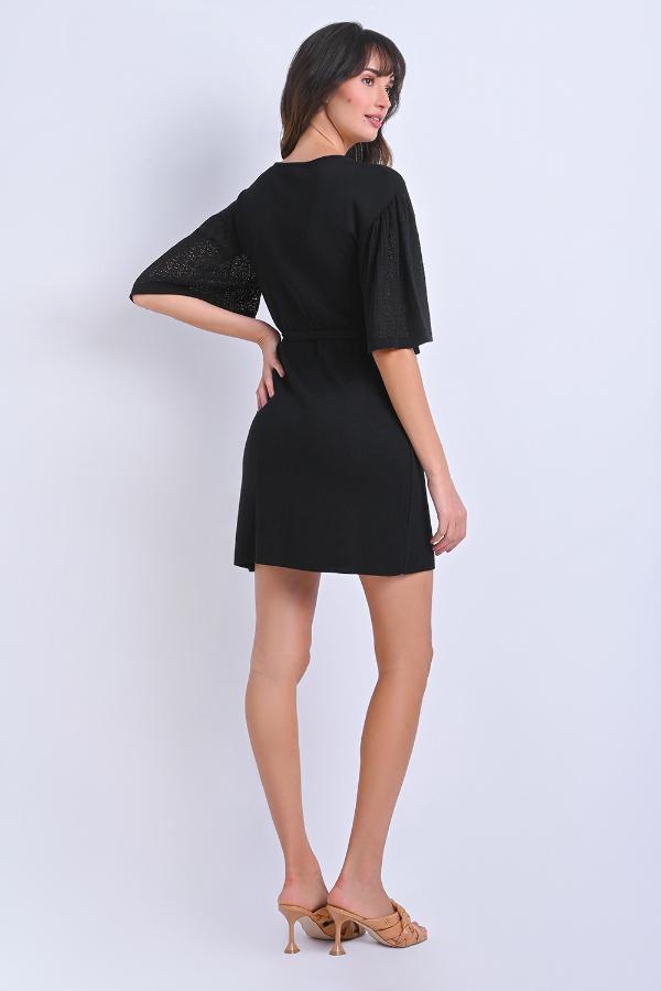 VESTIDO BASIC MANGA DE ENCAJE