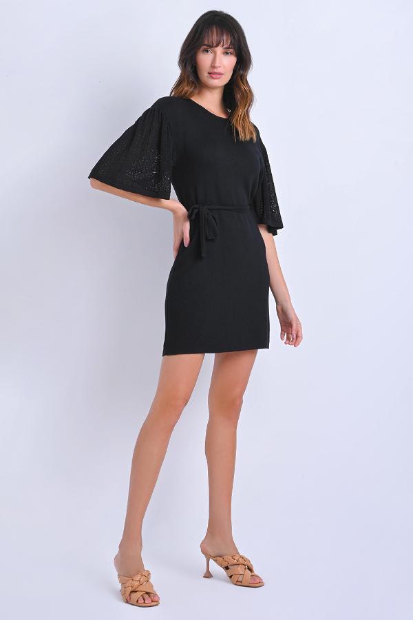 VESTIDO BASIC MANGA DE ENCAJE