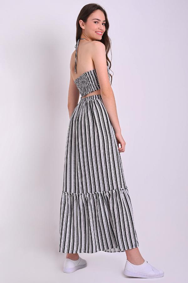 VESTIDO LONGO CON APERTURA CINTURA