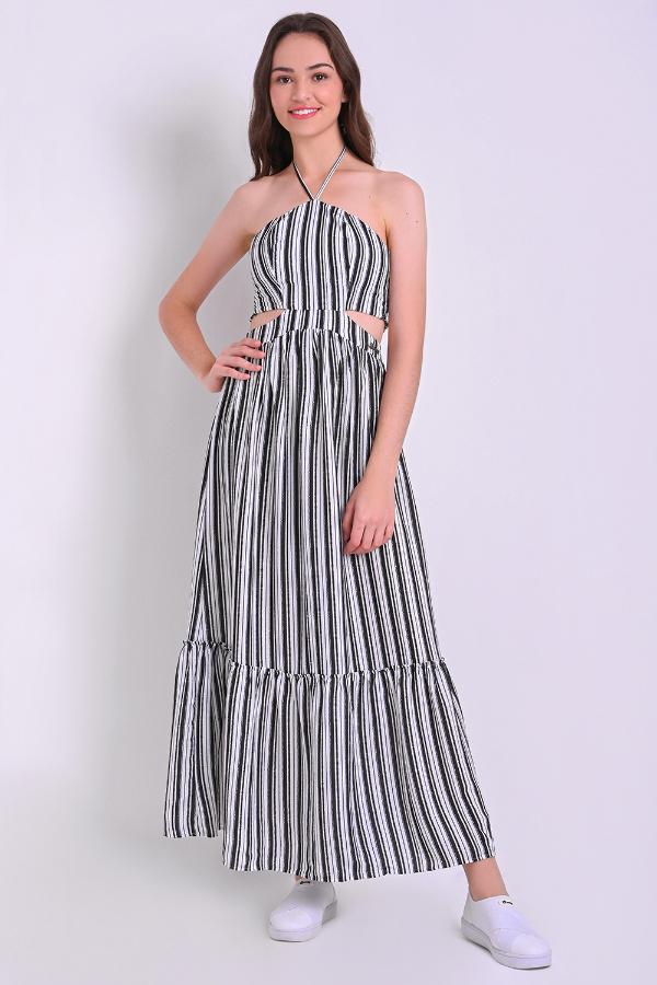 VESTIDO LONGO CON APERTURA CINTURA