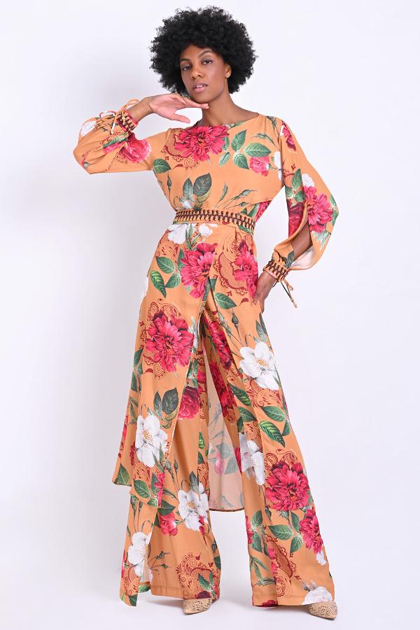 BLUSA ALARGADA CON CINTURÓN