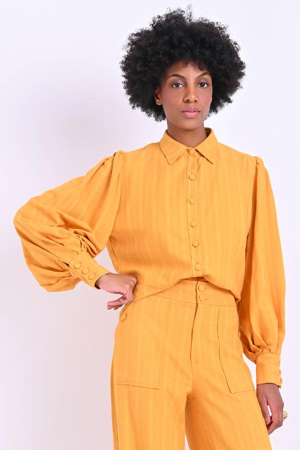 CAMISA MANGA ABULLONADA