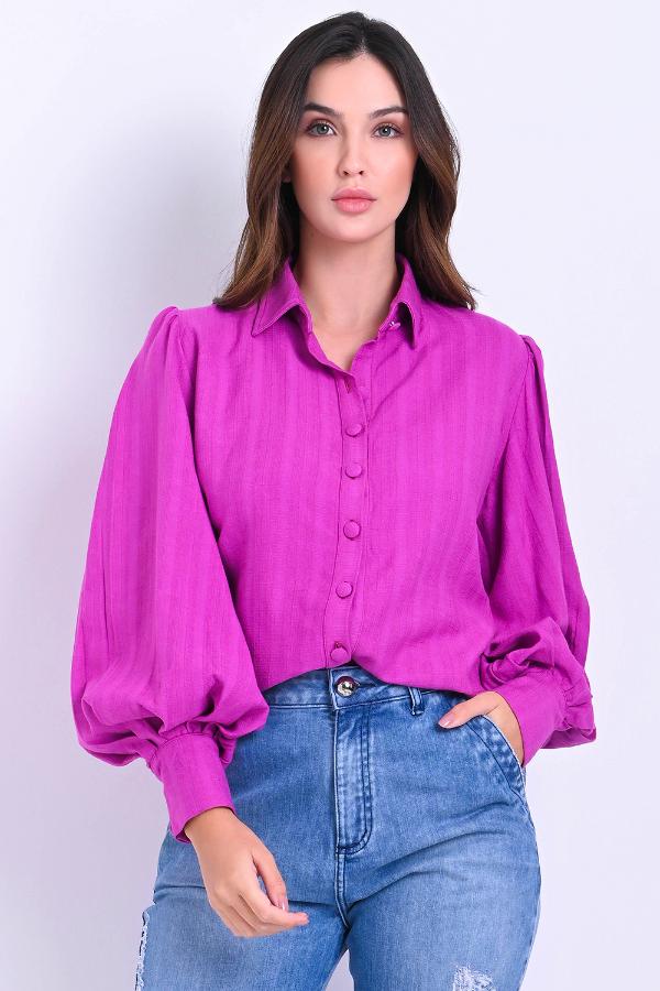 CAMISA MANGA ABULLONADA