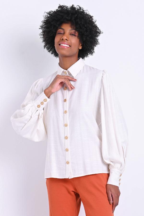 CAMISA MANGA ABULLONADA