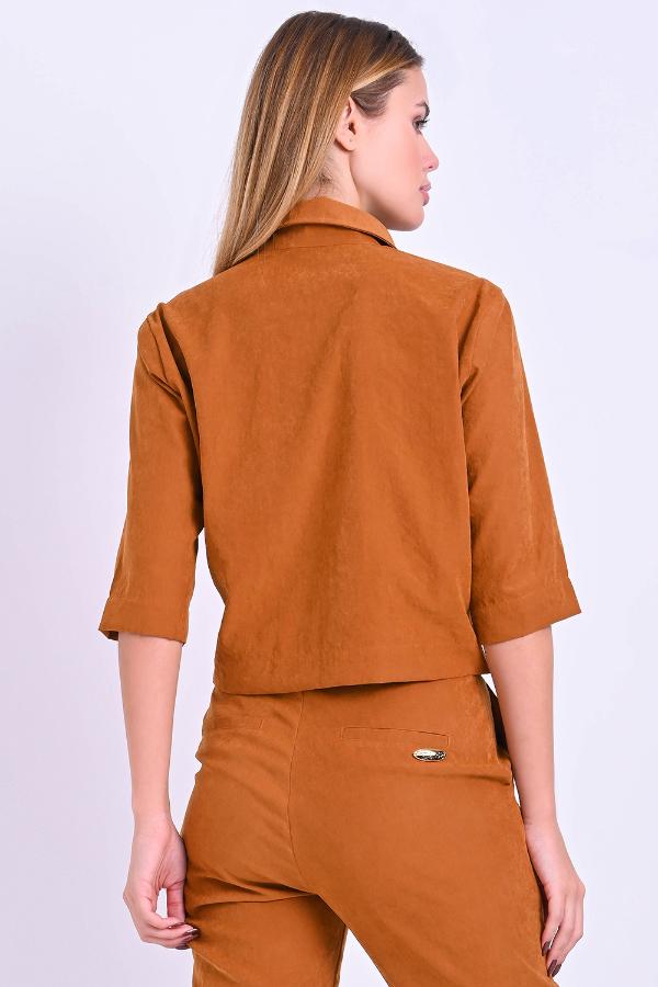 CAMISA CROPPED MAXI BOLSILLOS