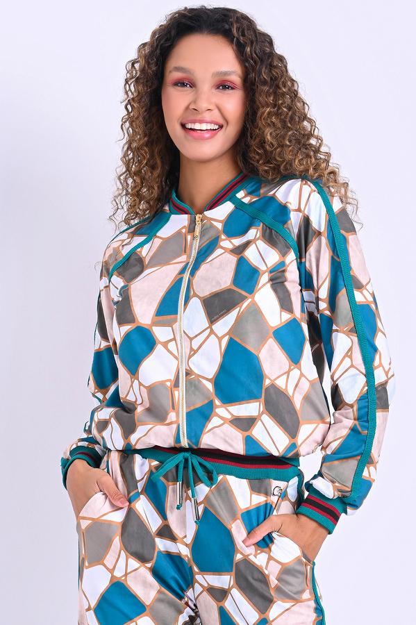 CHAQUETA BOMBER CON RIBANA