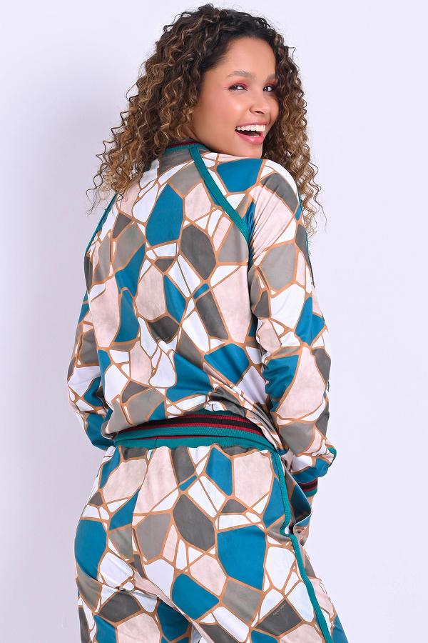 CHAQUETA BOMBER CON RIBANA