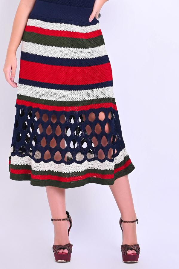 FALDA DE RAYAS DOBLADILLO HUECO