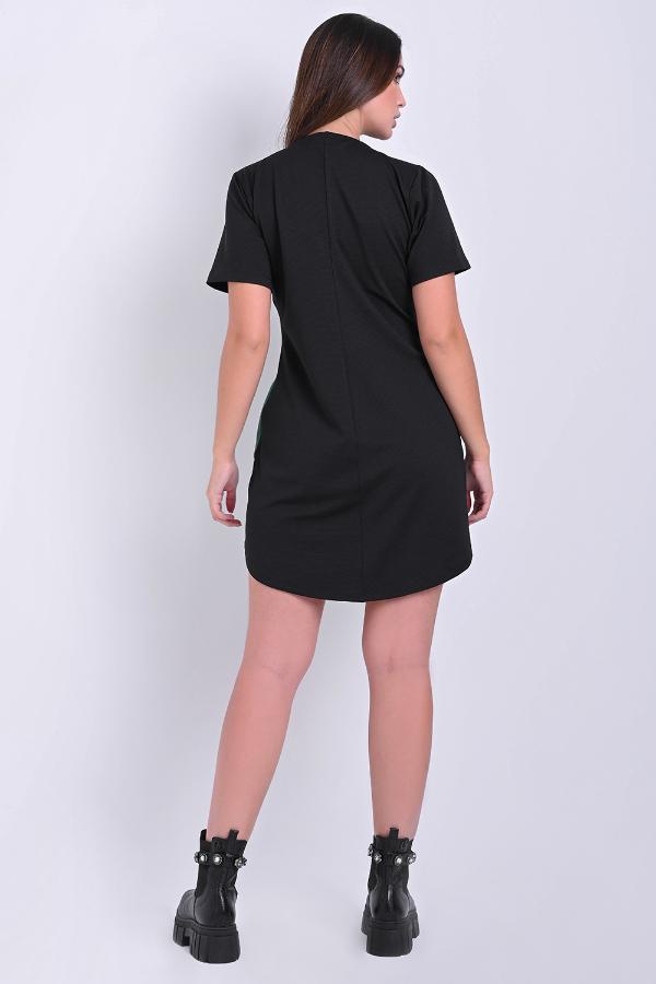 VESTIDO EVASÉ CON COMPOSÉ TEJIDOS