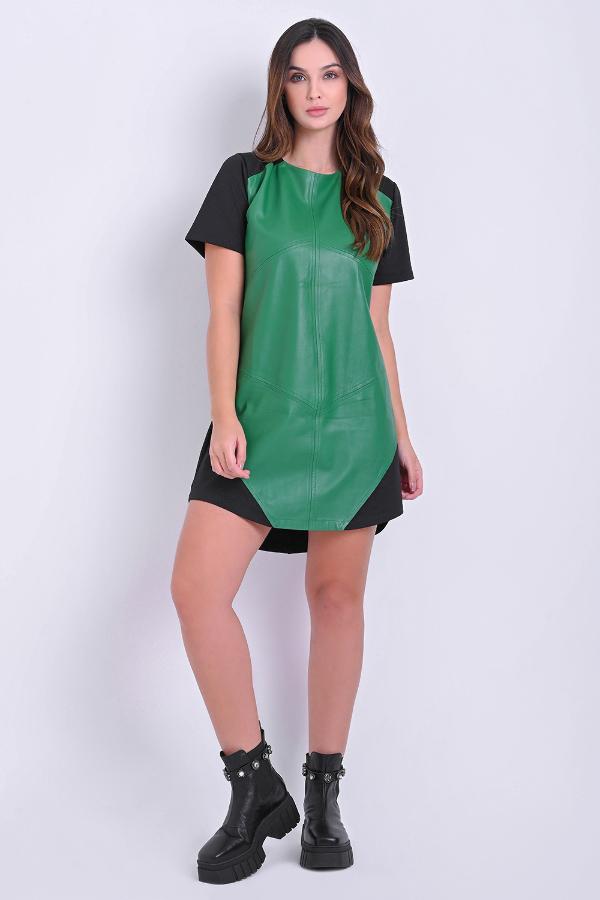 VESTIDO EVASÉ CON COMPOSÉ TEJIDOS