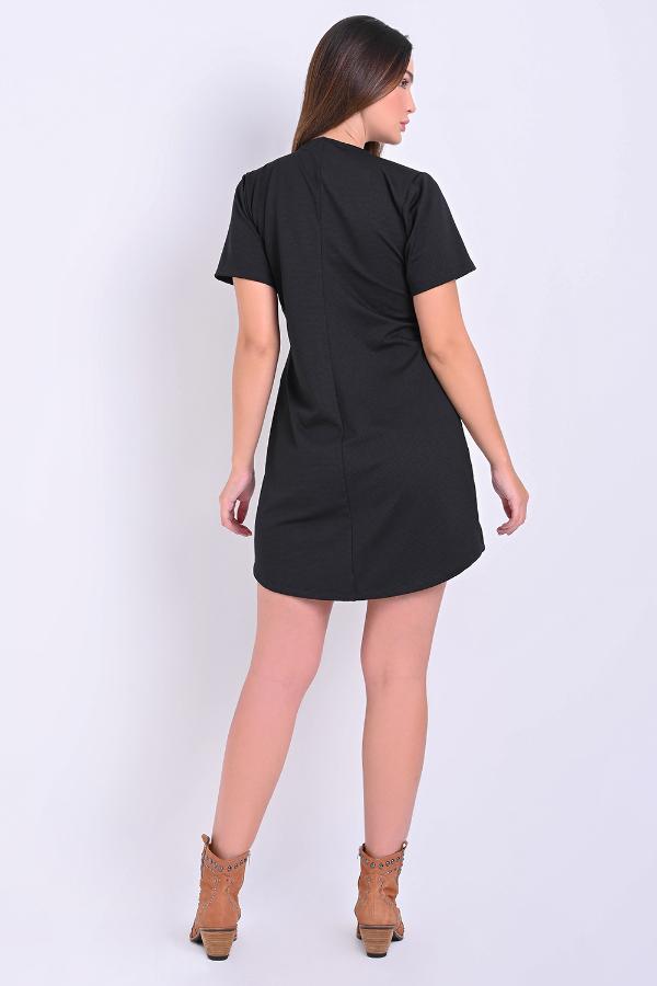 VESTIDO EVASÉ CON COMPOSÉ TEJIDOS
