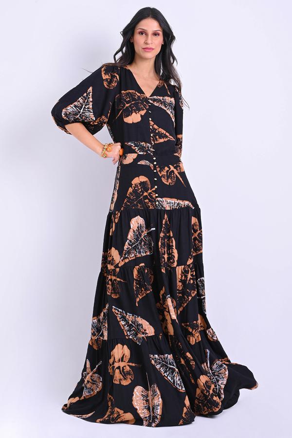 VESTIDO LARGO CON BOTONES