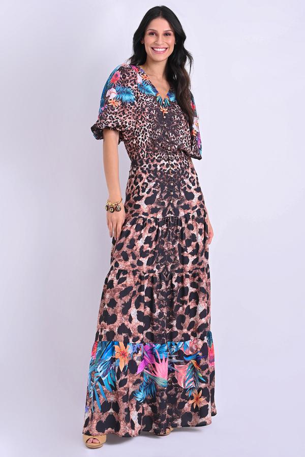 VESTIDO LARGO CON BOTONES