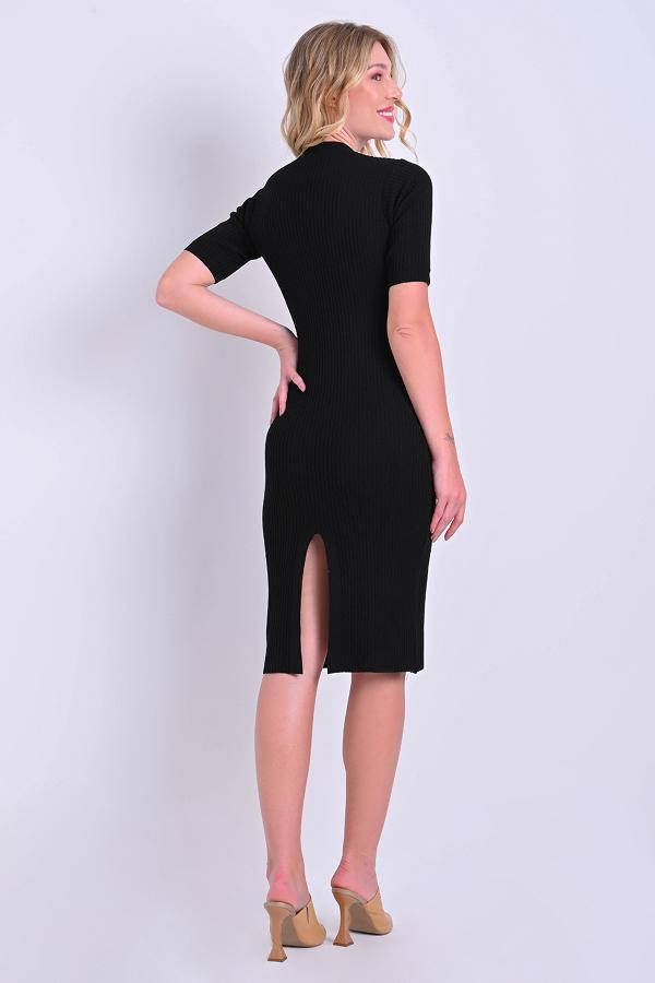 VESTIDO MIDI ESCOTE RECORTADO