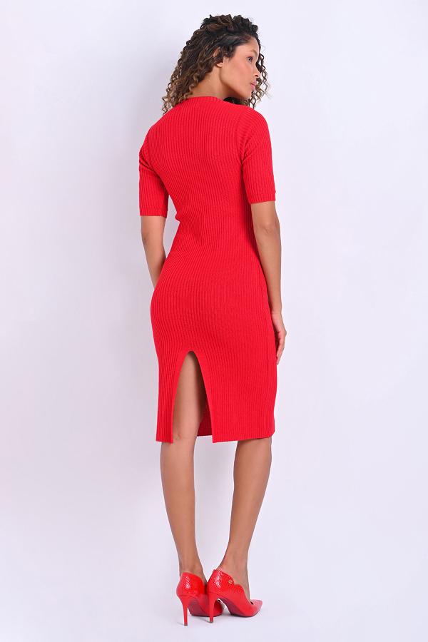 VESTIDO MIDI ESCOTE RECORTADO