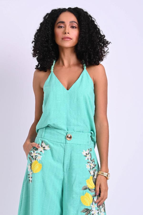 CAMISETA DE TIRANTES CON PICOS NATURALES