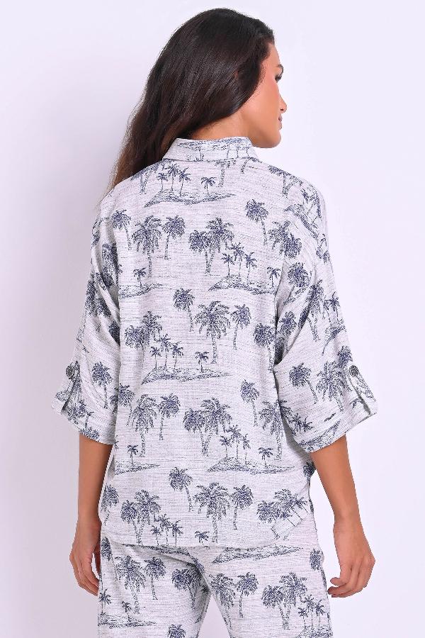 CAMISA AMPLIA TEJIDO PINTADO A MANO