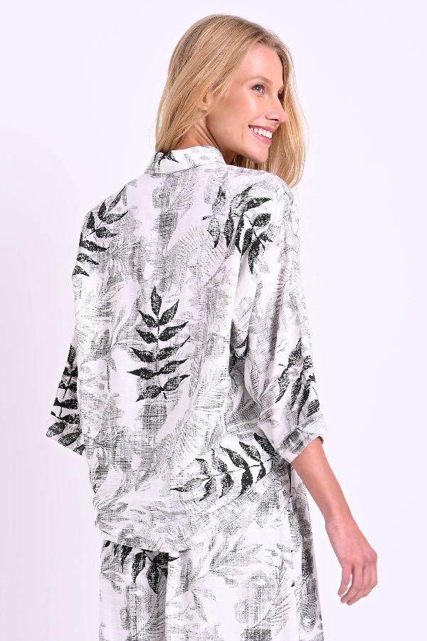 CAMISA AMPLIA TEJIDO PINTADO A MANO