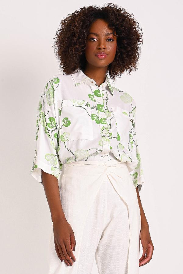 MAXI CAMISA CON BOLSILLOS FRONTALES