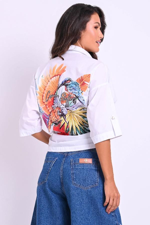 CAMISA OVERSIZE CON APLIQUES EN ESPALDA