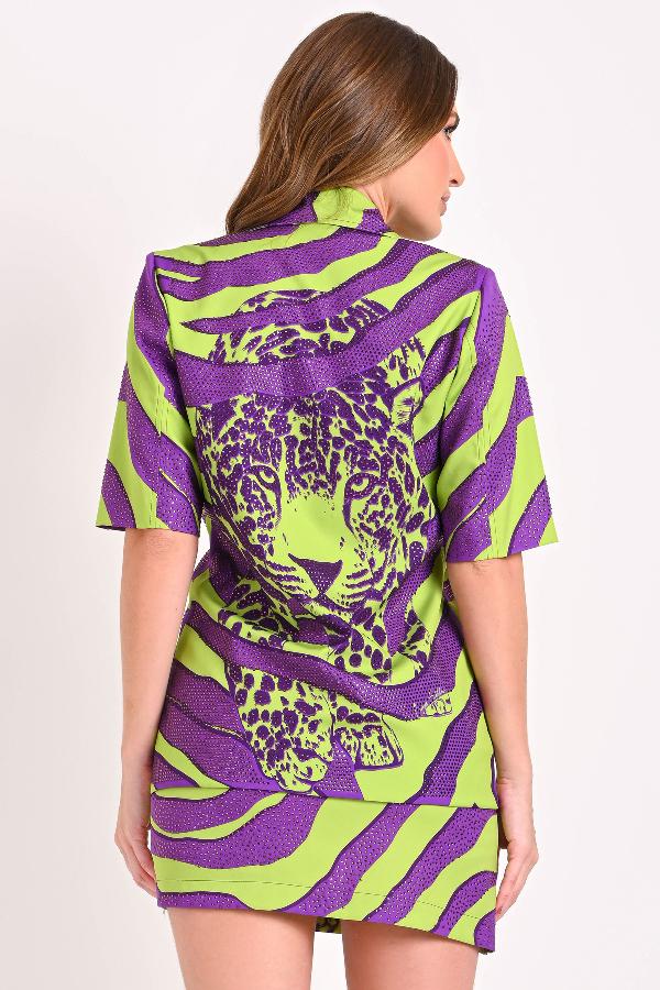 BLAZER CON CRISTALES Y ABERTURA EN MANGAS