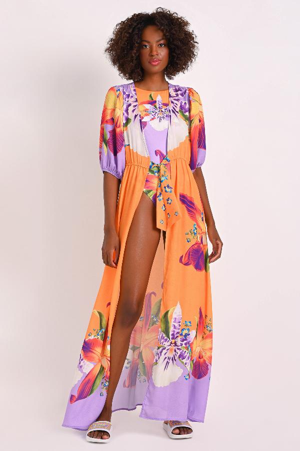 CHAQUETA LARGA CON MANGA AMPLIA