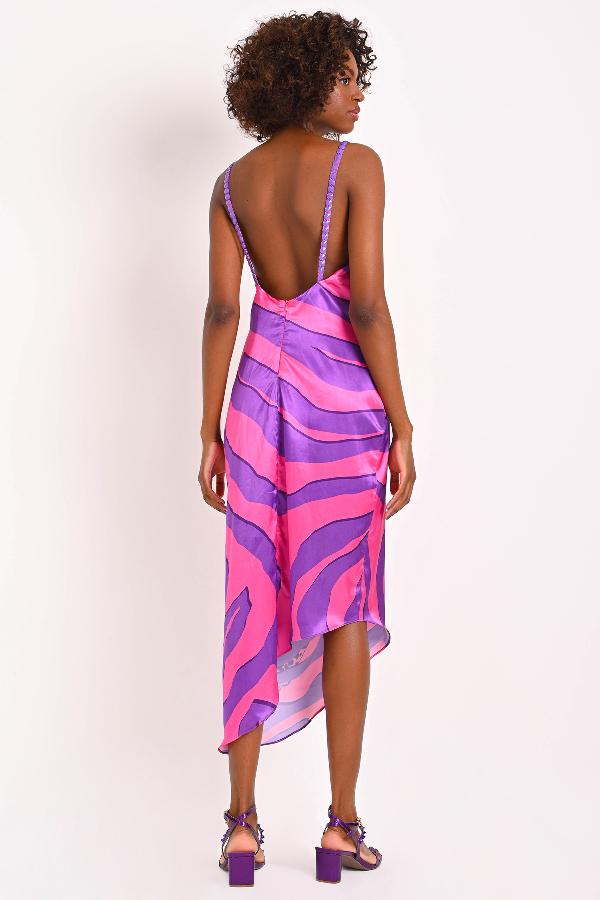 VESTIDO ASIMETRICO ESCOTE EN ESPALDA