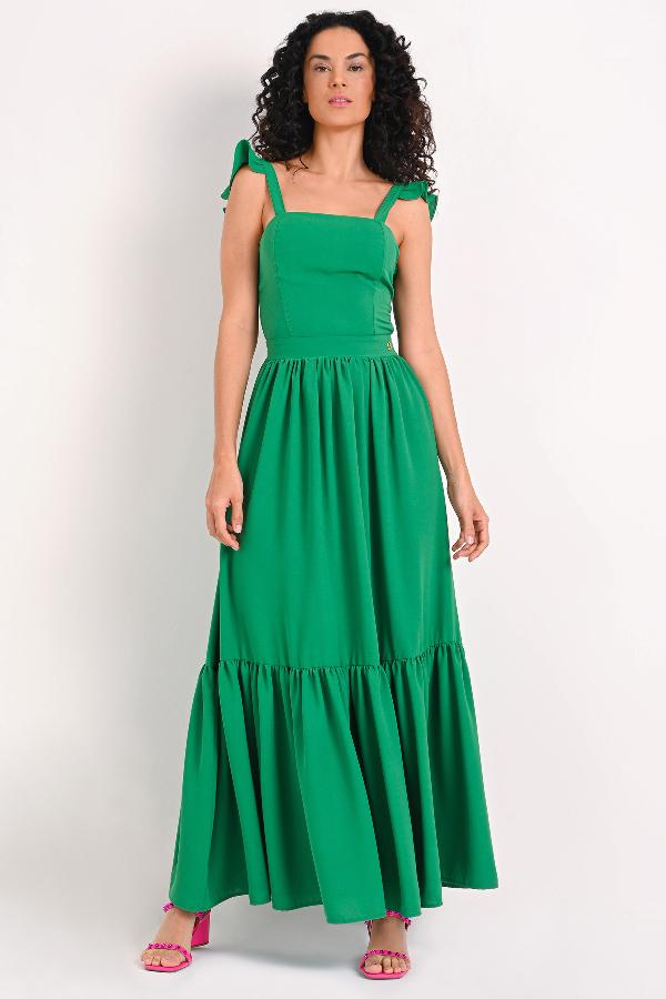 VESTIDO LONGO CON VOLADOS