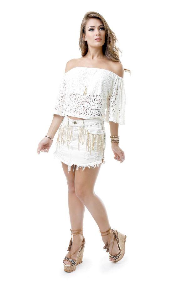 MINI FALDA COLOR CON CADENAS