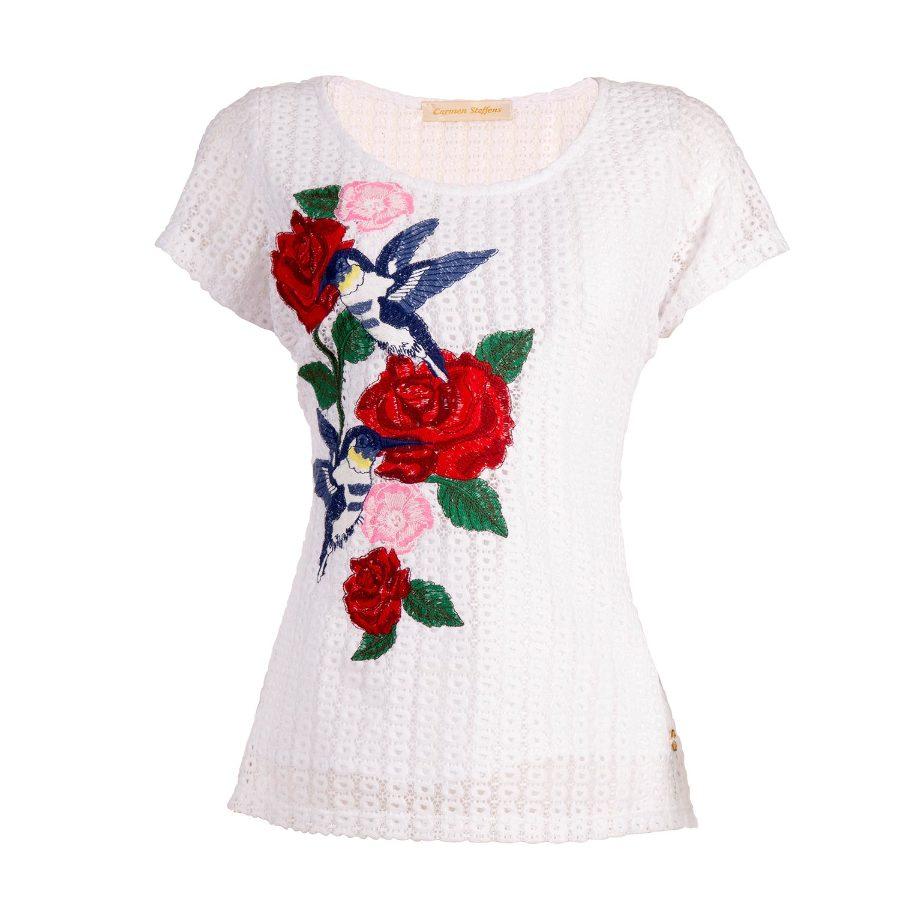 T-SHIRT ENCAJE Y BORDADO