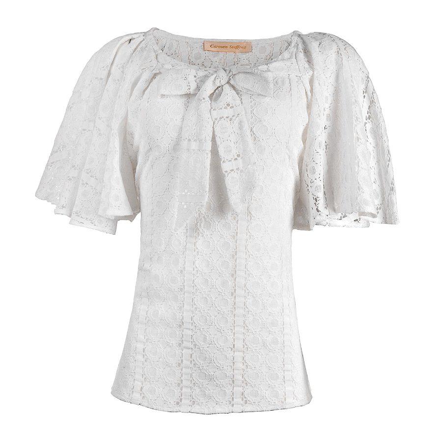 BLUSA ENCAJE CON LAZO