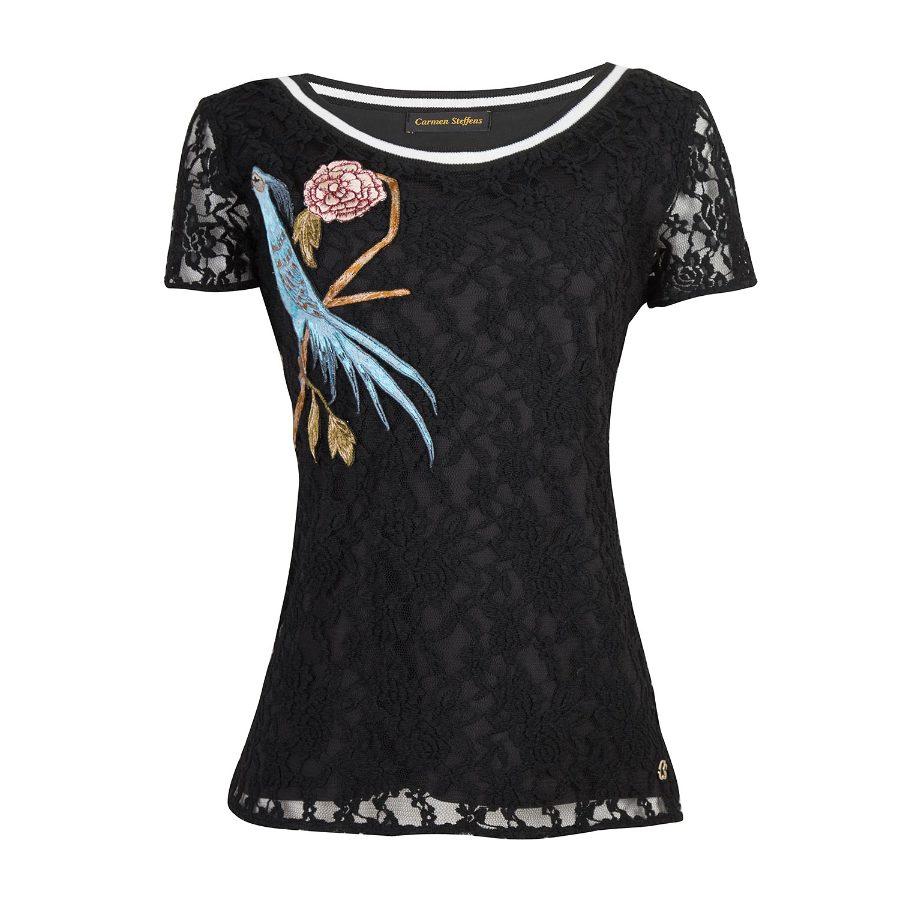 T-SHIRT ENCAJE Y BORDADO