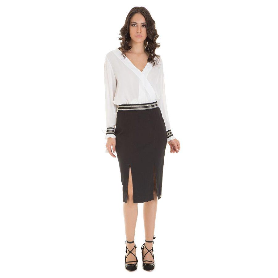 FALDA MIDI CON RANURAS