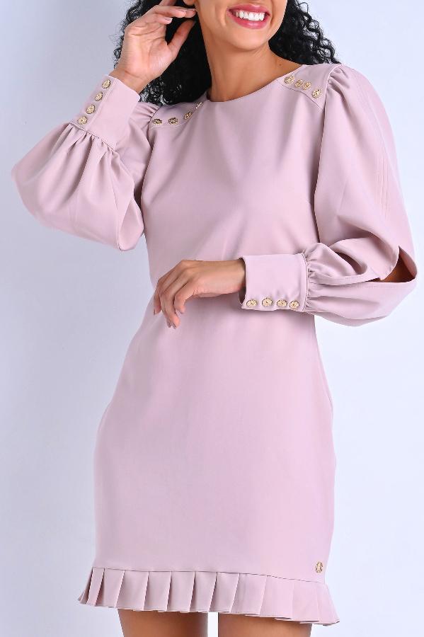VESTIDO CON AMARRE Y VOLADOS
