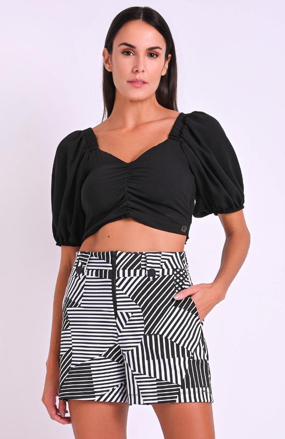 BLUSA CROPPED MANGA BUFANTE