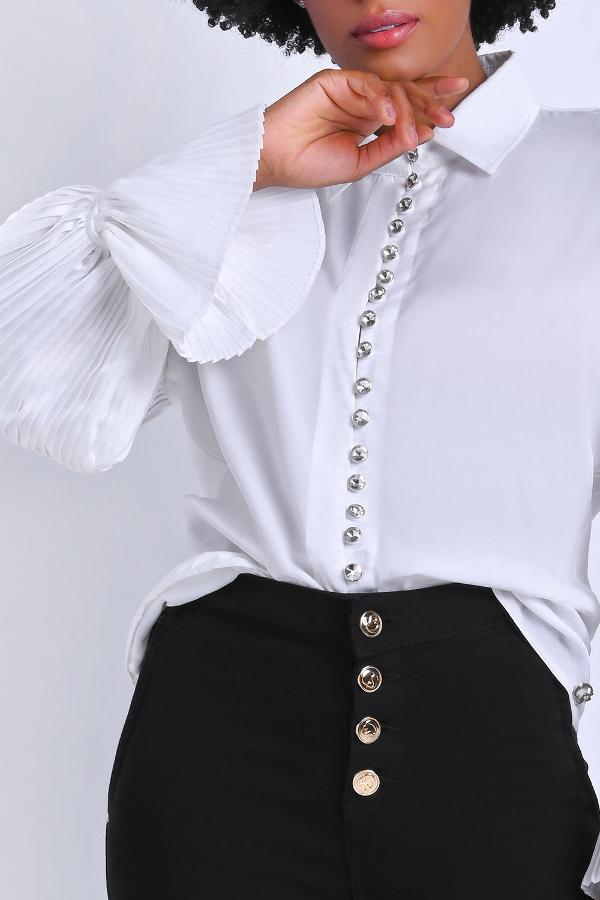 CAMISA CON MANGAS PLISADAS