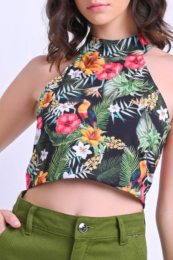 BLUSA CROPPED BASICA ESTAMPADA