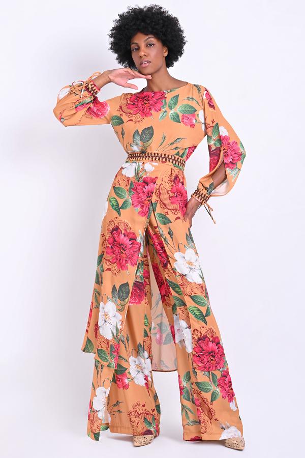 BLUSA ALARGADA CON CINTURÓN