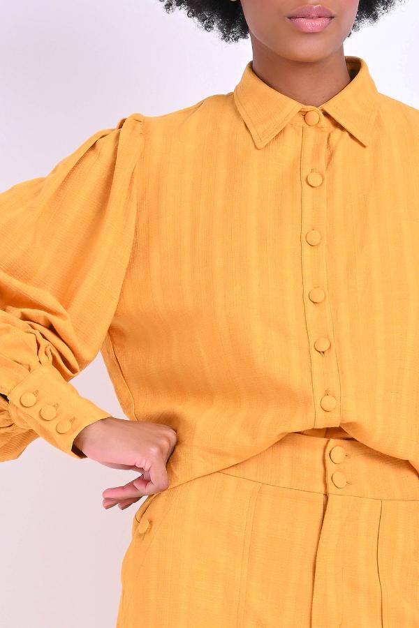 CAMISA MANGA ABULLONADA