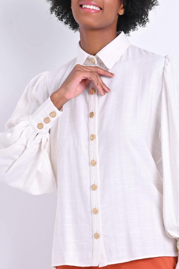 CAMISA MANGA ABULLONADA